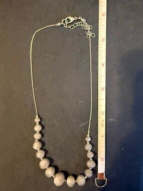 Faceted Gray Bead Necklace - Women Jewelry